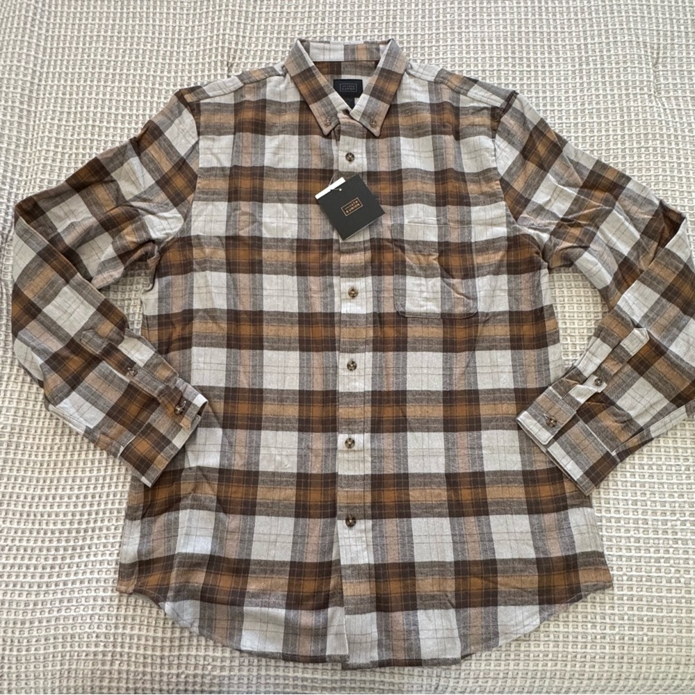 14th & Union Men's Plaid Shirt - Brown and Gray